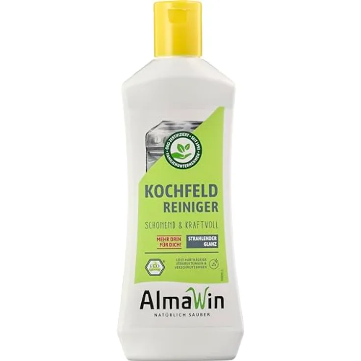 Almawin Glaskochfeld Reiniger Lemon fresh, 250ml Küchenreiniger für kratzfreie Reinigung mit frischem Duft nach Lavendel und Zitrone