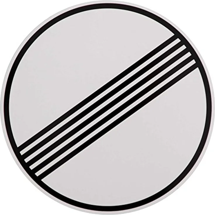 ORIGINAL Verkehrszeichen Nr. 282 Ende sämtlicher Streckenverbote 420 mm DN Verbotsschild Verkehrsschild Schilder Warnschild Straßenschild Straßenzeichen Warnzeichen Straßenschilder Hinweisschild