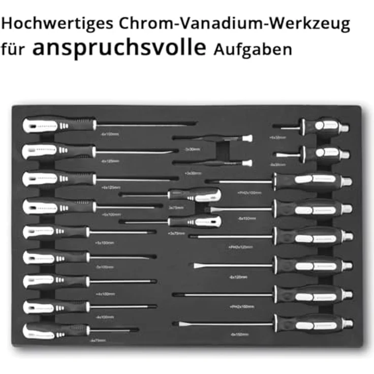 STAHLWERK 21-teiliges Schraubendreher-Set mit Schaumstoffeinlage, PH und SL, ergonomische Griffe, hochwertige Verarbeitung – Bild 3