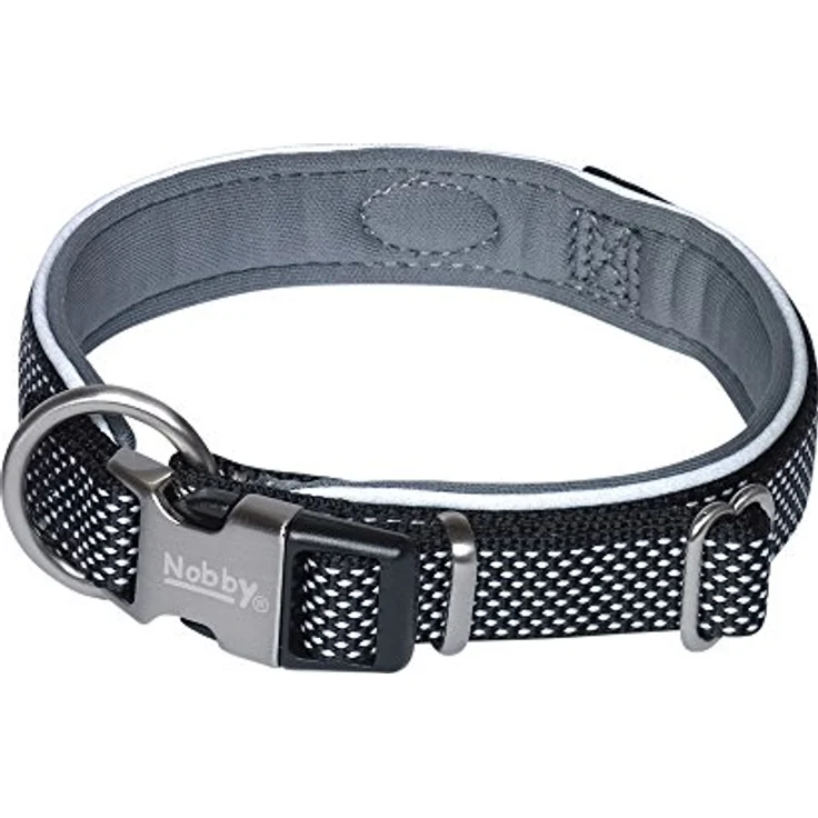 Nobby Halsband Classic Preno Royal, schwarz L: 38-47 cm, B: 20/25 mm, 1 Stück – Bild 1