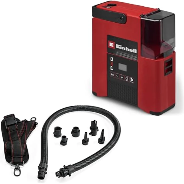 Einhell Akku-SUP-Pumpe SUPPERO 18/380 PXC, 18 V, Inflation + Deflation, max. 1,38 bar, 380 L/min, Auto-Stop, inkl. 7 Adapter, ohne Akku – Bild 1