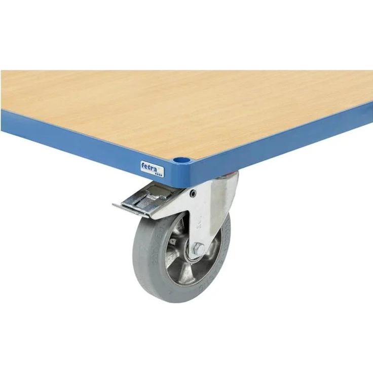 Fetra Transportwagen mit blaugrauer Elastic-Bereifung, 160mm Räder, kugelgelagerte Naben, spurlos – Bild 1