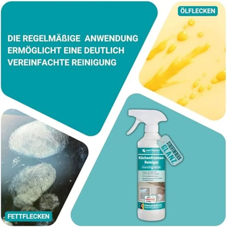 HOTREGA® Küchenfronten Reiniger, Hochglanz Küchenreinigung mit Anti-Fingerprint Effekt, 500ml – Bild 6