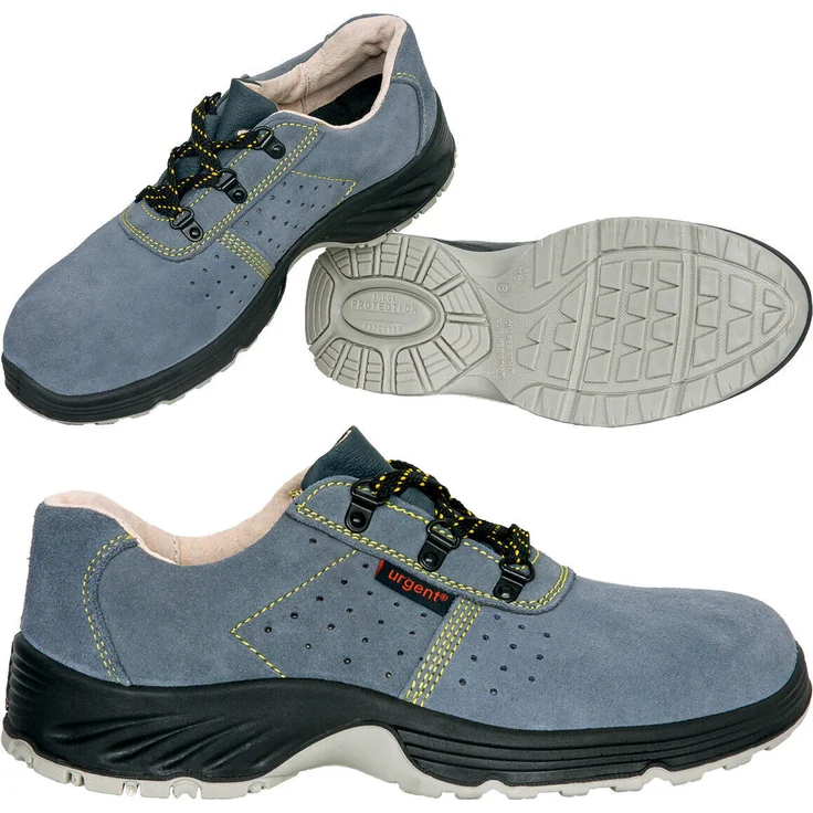 URGENT Sicherheitsschuhe Modell 205 S1, Halbschuh mit Stahlkappe, Wildleder, Größe 37