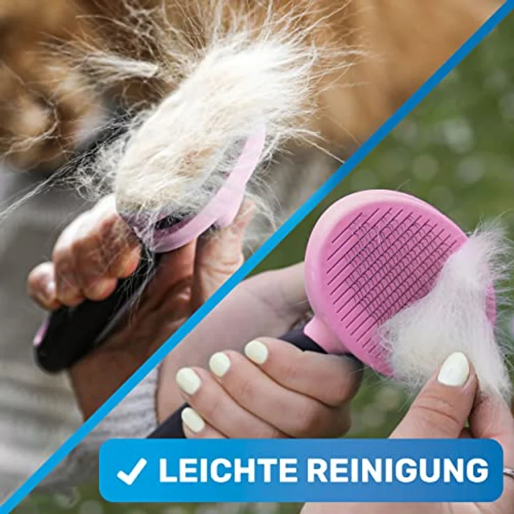 BluePet ZupfZeug Fellpflegebürste für Katzen und Hunde - Katzenbürste Langhaar Selbstreinigend - Zupfbürste - Fellpflege Britisch Kurzhaar - Hundebürste – Bild 3