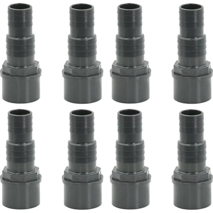 HAF PVC Druckschlauchtülle 8x 32/38mm x 50mm, grau, Schlauchtülle x Klebestutzen, PN16 für Pool und Teich – Bild 1