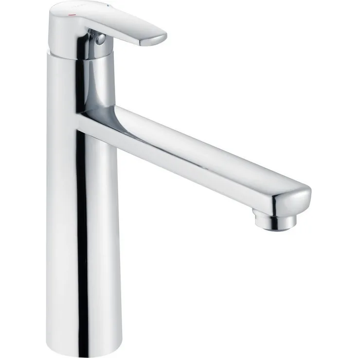heinrichschulte Küchenarmatur NIEDERDRUCK Spültischarmatur omega_2, schwenkbar, hochglanzverchromt, mit 35 mm Keramik-Kartusche und Flexiblen Anschlussschläuchen