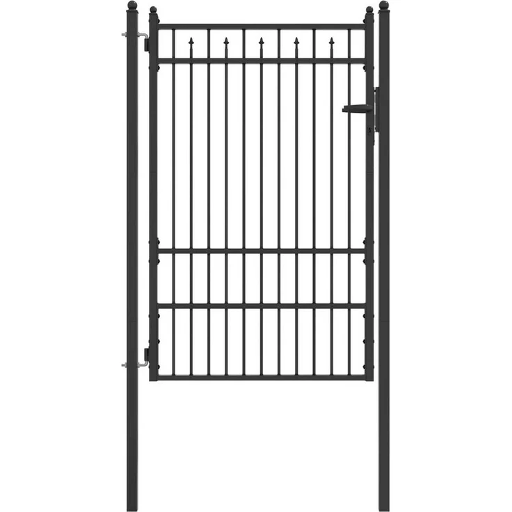 vidaXL Gartentor Zauntor BAARLO, 100 x 150 cm, Metall Schwarz, abschließbar mit Anti-Kletter-Design