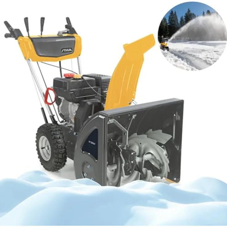 STIGA GARDEN Benzin-Schneefräse ST 3256 P, 55 cm Arbeitsbreite, zweistufiges Design, 212 cm³ Motor, gelb