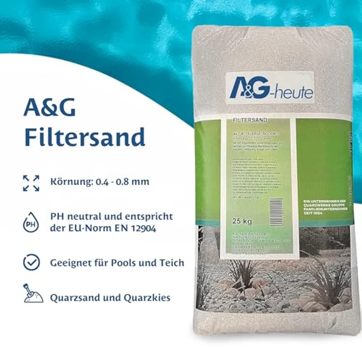 Min2C 25kg Filtersand Körnung 0.4-0.8mm Poolfilter Teichfilter Quarzsand für Sandfilteranlagen Feuergetrocknet - A&g-heute – Bild 3
