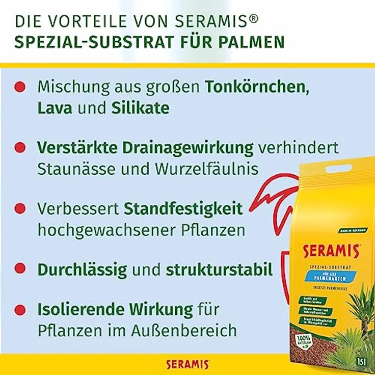 SERAMIS Spezial-Substrat für Palmen, 15 Liter – Bild 2