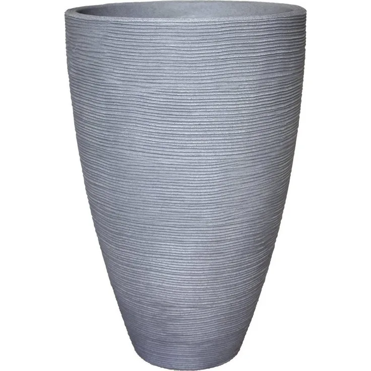 Geli Pflanzkübel Geli Pflanztopf mit Rillen, Ø 40 x 60 cm, betonfarben, UV-beständig und frostbeständig