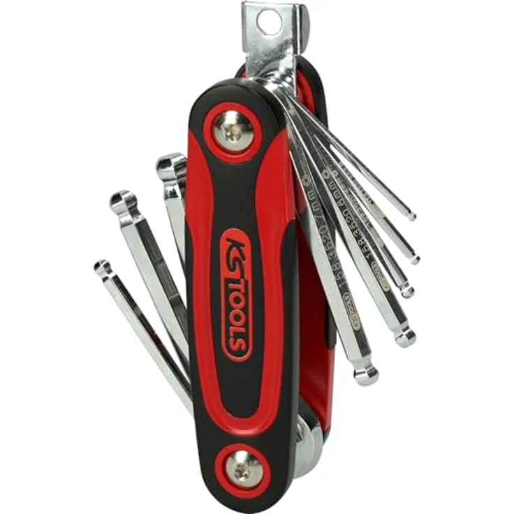 KS Tools 158.3520 Innen-Sechskant Winkelschraubendreher-Set, 8-teilig mit Kugelkopf, matt verchromt, für schwer zugängliche Schrauben – Bild 1