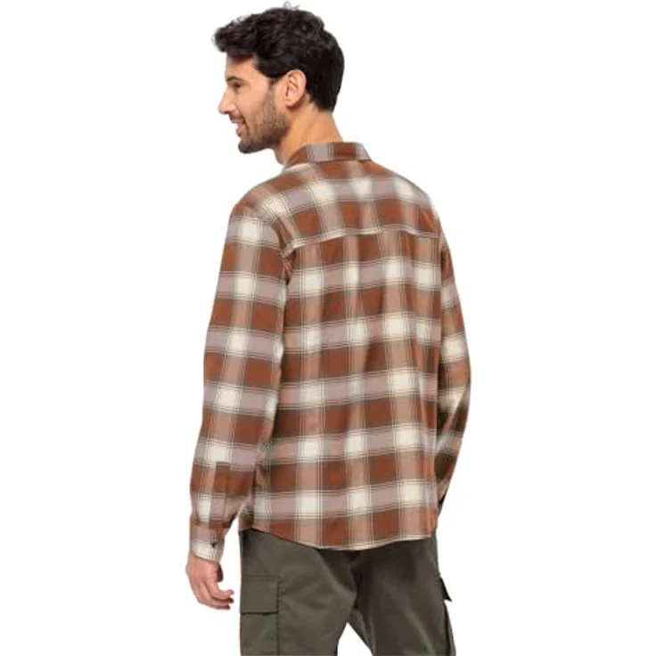 Jack Wolfskin Wanderweg Shirt M, Flanellhemd aus TEXADRI, orange, Herren, (L) – Bild 2