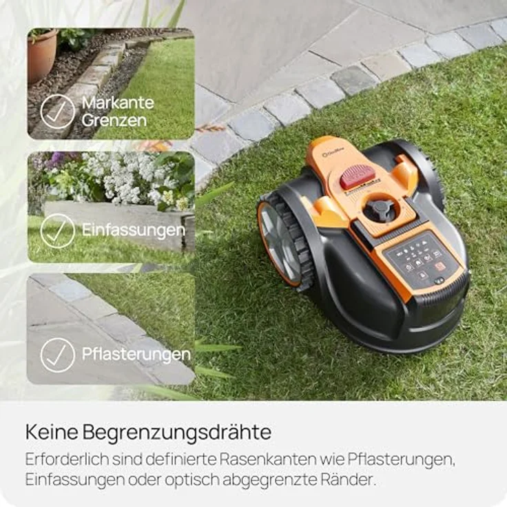 Lawnmaster OcuMow AMB16-300, Rasenmähroboter ohne Begrenzungskabel für Flächen bis 300 m², intelligente Hindernisvermeidung – Bild 5