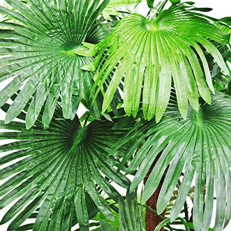 Künstliche Palme Pflanze Kunstpflanze Palmbaum Fächerpalme Deko Zimmerpflanze Kunstbaum künstlich im Kunststofftopf Plastikpflanze 180 cm Decovego – Bild 5