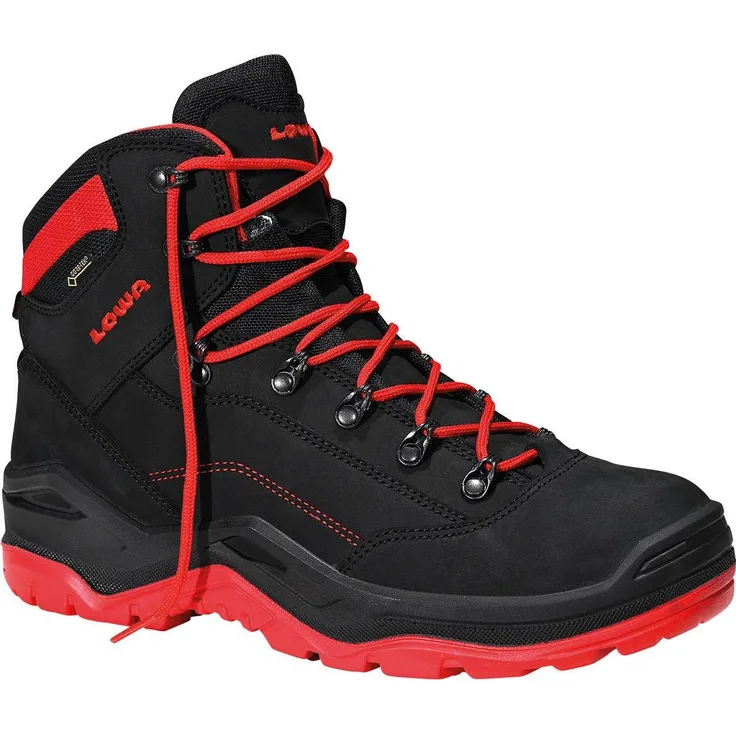 Lowa Renegade Work GTX Mid (S3, 45), Sicherheitsschuhe aus wasserabweisendem Nubukleder mit Gore-Tex Membran und Stahl-Zehenschutzkappe