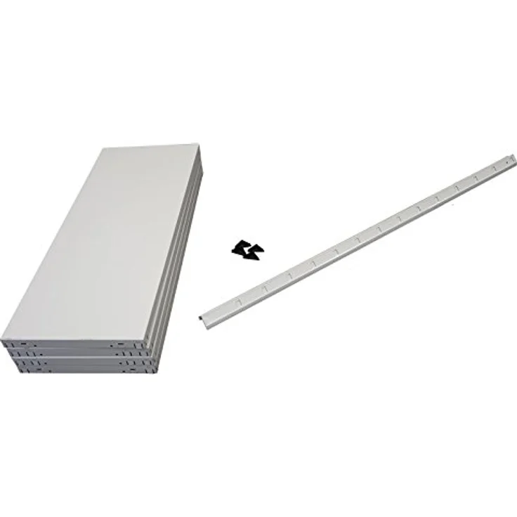SCHULTE Regalwelt Steckregal mit 4 PowerMAX Fachböden, 50 kg Tragkraft, 137x75x30 cm (HxBxT), weiß, Lagerregal, Werkstattregal, Kellerregal, Garagenregal, Metallregal – Bild 4