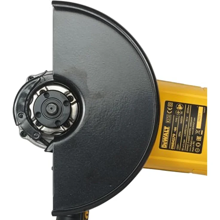 DeWalt Winkelschleifer (2,600 Watt, 230 mm Scheiben-Ã¸, austauschbare Kohlebürsten, Überlastungsschutz, Sanftanlauf, vibrationsgedämpfter drei-Postions-Zusatzhandgriff, inkl. Zubehör) DWE4579 – Bild 6