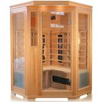 DEKO VERTRIEB BAYERN Infrarotkabine Luxus LED Infrarotsauna-Infrarotkabine 120x120x190 Wärmekabine Sauna 3, XXL Luxus LED Infrarotsauna-Infrarotkabine-Wärmekabine, Tiefenwärmestrahler, Bluetooth-fähiges Soundsystem, Farblichttherapie, Hemlock-Tanne, 4 Personen, kanadisches Holz