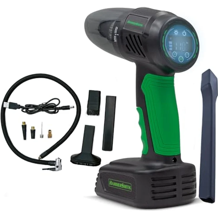 Hammersmith Air Storm Auto Staubsauger & Luftkompressor mit 10.30 Bar Druck, kabellos, USB-aufladbar – Bild 1