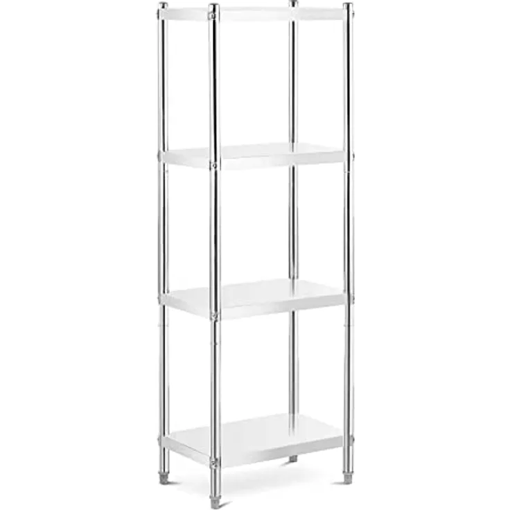 Royal Catering RCER-6040 Edelstahlregal 60x40x180 cm 200 kg Küchenregal Gastroregal Schwerlastregal in Edelstahl