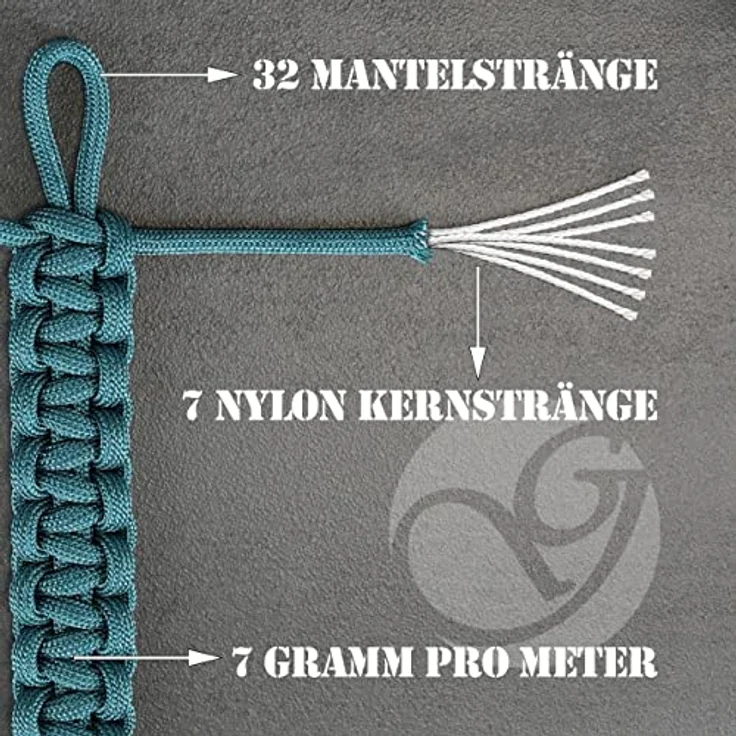 Ganzoo Paracord 550 Seil / Typ III "Hybrid" / Grape Seil, reißfest und farbecht – Bild 4