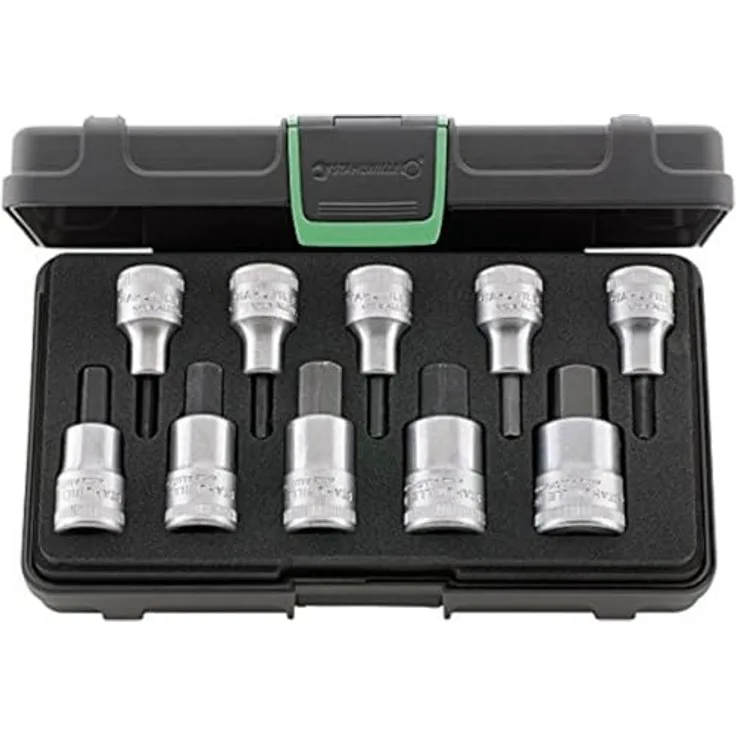 Stahlwille Bit- und Steckschlüsselset, 10tlg, für Innensechskantschrauben, verchromt, aus Chrome-Alloy-Stahl