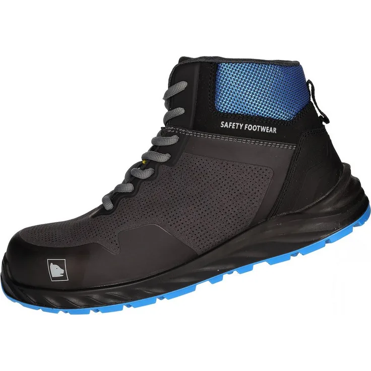 PRO FIT by Fitzner 143 ESD Sicherheitsschuhe S3 "Arctos L mid", metallfrei, atmungsaktiv, Kunststoffkappe, schwarz/blau