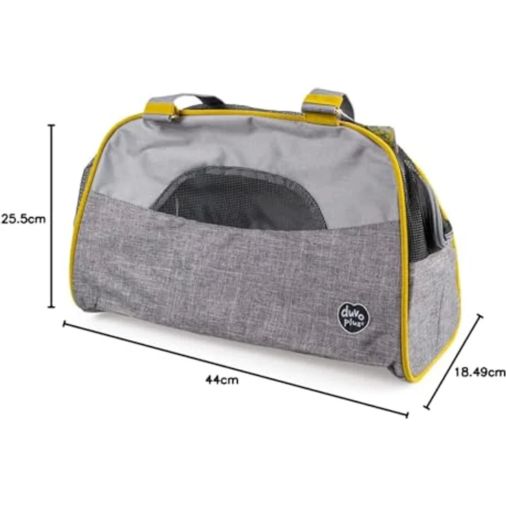 DUVO+ Paris Pet Bag Casual, Tiertransporttasche für Katzen bis 7 kg, grau, mit abnehmbarem Kissen und Sicherheitsgurt – Bild 2
