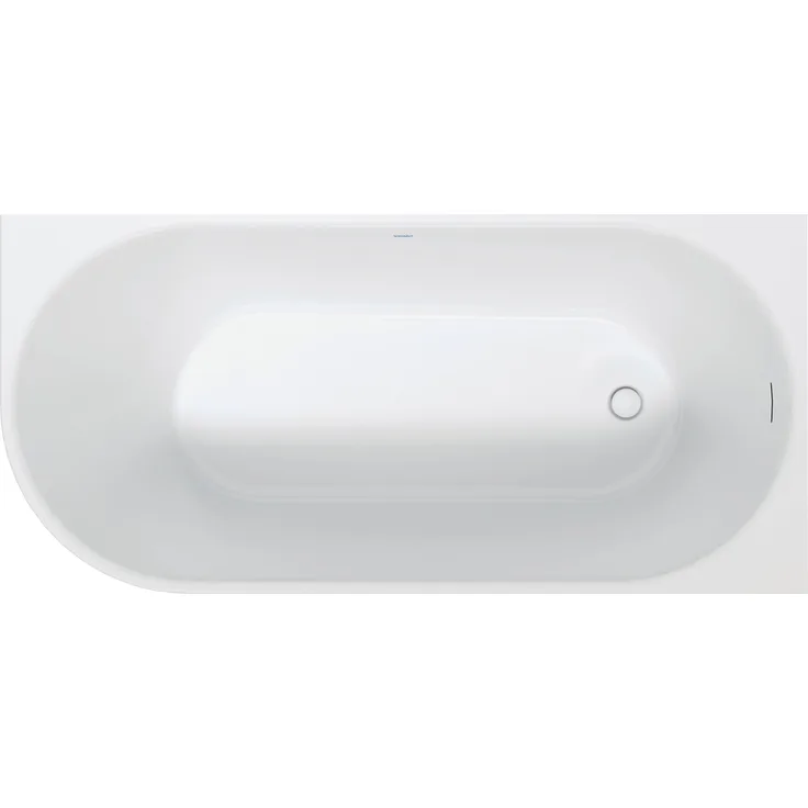 Duravit DuraSenja Badewanne (271 l, 170 cm, 80 cm) - Eckbadewanne aus strapazierfähigem Kunststoff, mit Push-Open Ablaufventil, weiß