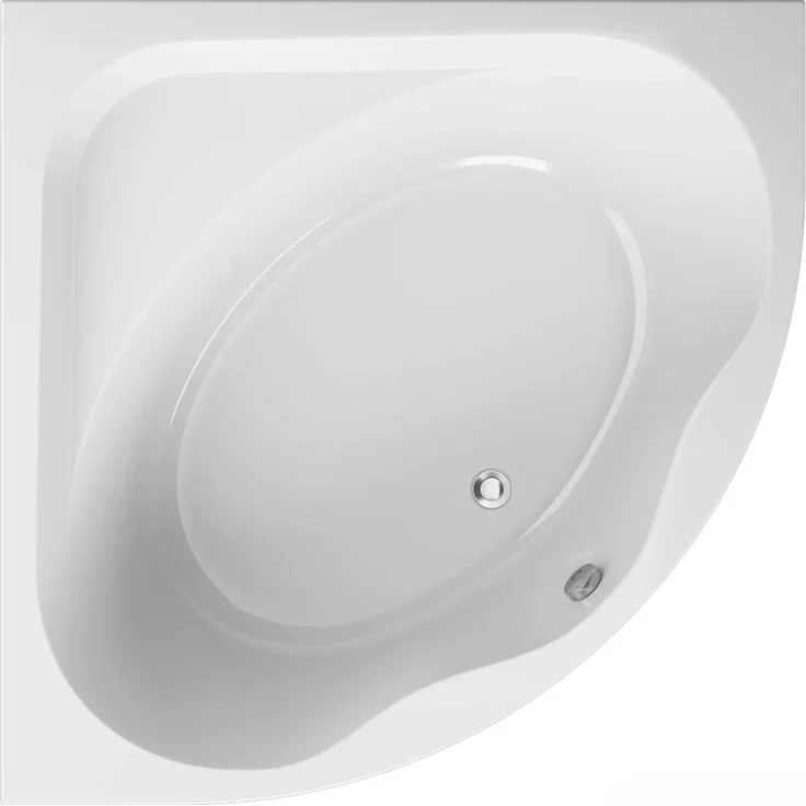 Bad Land Badewanne Eckwanne STANDARD 150x150, Acryl mit Styroporverkleidung und automatischem Siphon, schneeweiß