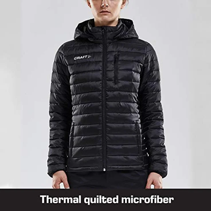Craft Damen Steppjacke Isolate Jacket 1905994, Wind- und wasserabweisende Allwetterjacke in Schwarz – Bild 2