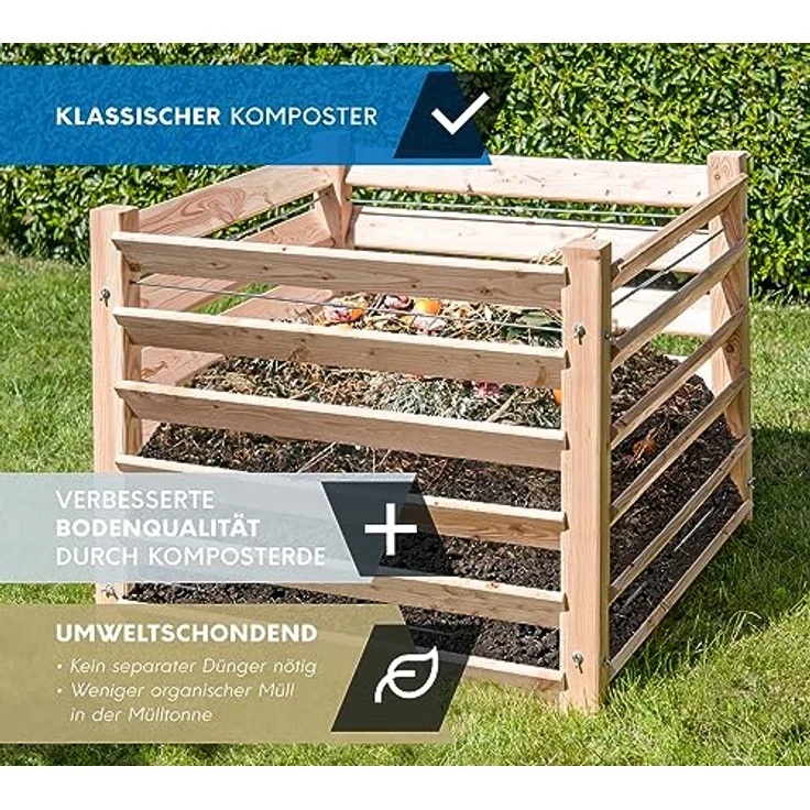 Westmann Westmann Komposter Lärche Holzkomposter Kompostkiste 100x100x80 cm – Bild 2