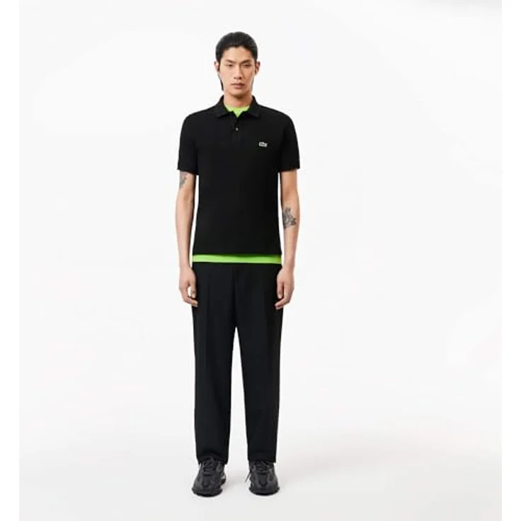 Lacoste Poloshirt 94% Baumwolle, 6% Elasthan, Größe L, Schwarz – Bild 3