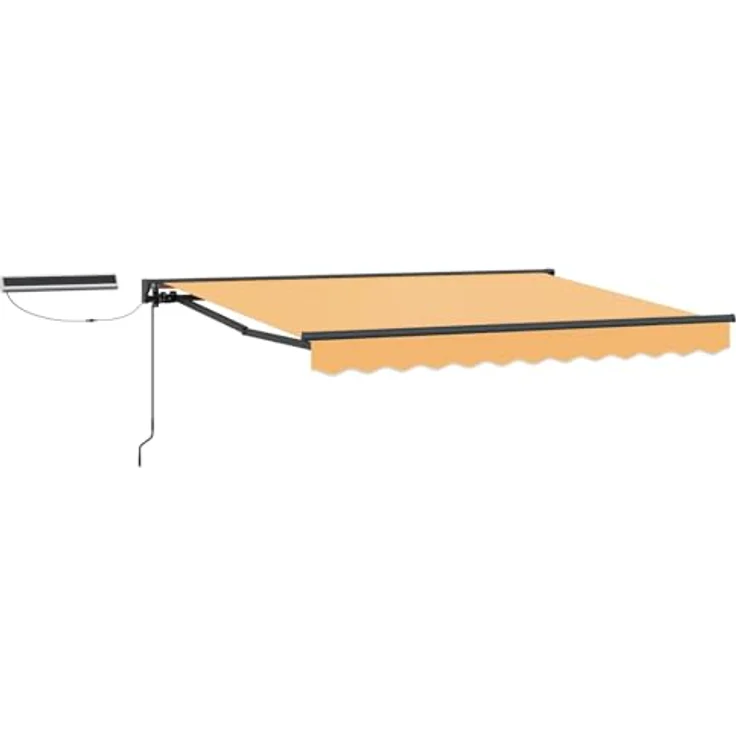 vidaXL Elektrische ausziehbare Markise Sand, 4 x 3,5 m mit Fernbedienung und Halbkassetten-Design – Bild 1