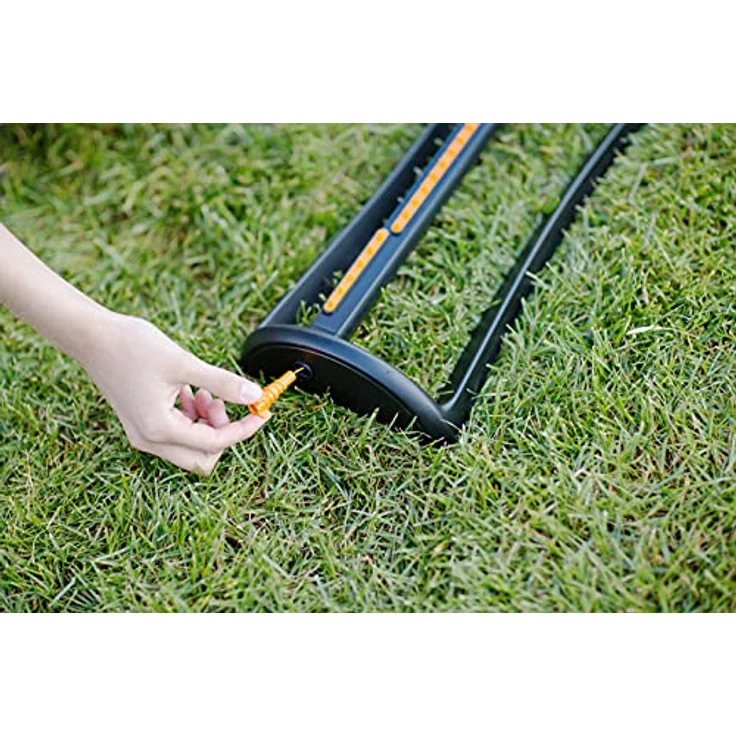 Fiskars Wassersparender Sprinkler, Rasensprenkler, Rasensprüher, Bewässerung, Kunststoff, Schwarz, Orange, 1023662 – Bild 7