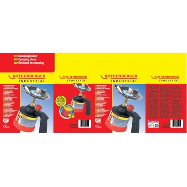 ROTHENBERGER Industrial Scout Campingkocher, Gaskartuschenkocher inklusive 5x C200 Supergas Stechkartusche mit Gas Lock System, leicht und kompakt, robust und langlebig – Bild 2