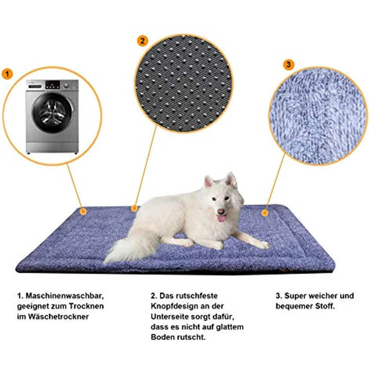 RAIKOU Hundedecke Katzendecke Haustier-Decke mit Plüsch Kissen Fleece-Decke/Tier Schlafdeck Hundebett Haustierbett, waschbar und rutschfest（Dunkelrot Melange,60x40cm – Bild 5