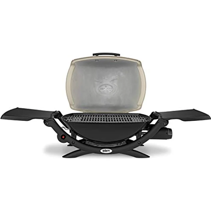 Weber 53060079 Gasgrill Q 2000, Titan, Zündung per Knopfdruck, Abklappbare Seitentische, Balkon Grill – Bild 5