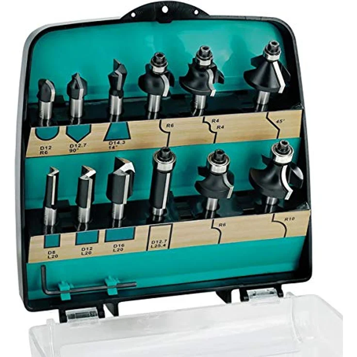 ENT 12-tlg. HW Fräser Set in Kunststoffkassette - Schaft Durchmesser 8 mm – Bild 2