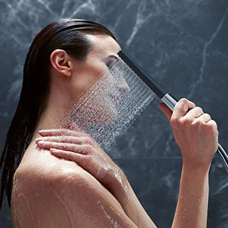 hansgrohe Rainfinity Stabhandbrause 100 EcoSmart, 1 Strahlart PowderRain, 9 l/min, Chrom/Anthrazit – Bild 6