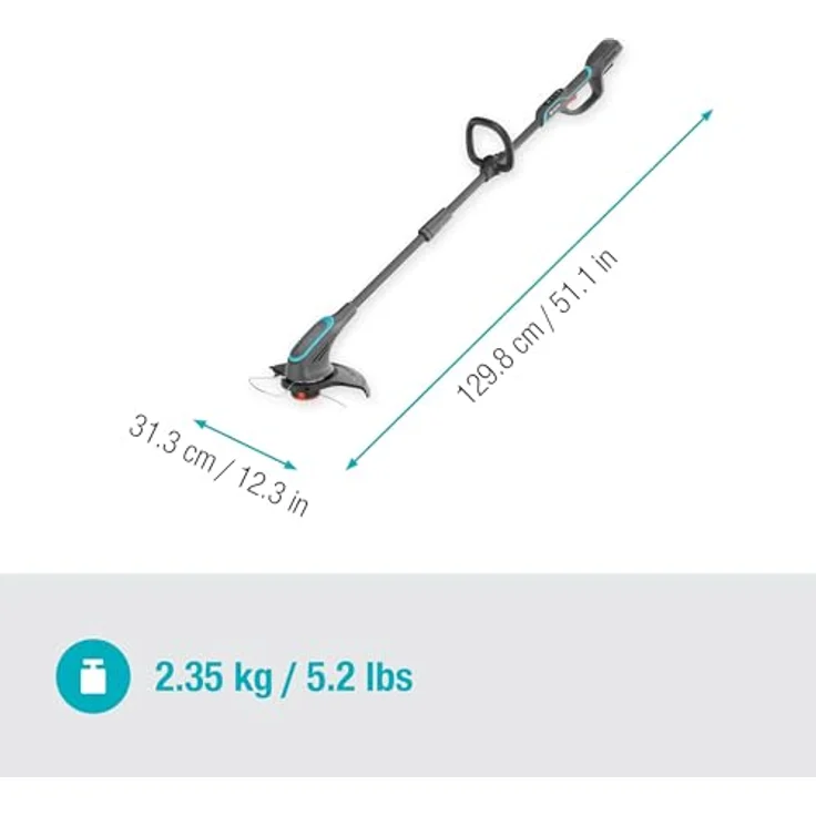 Gardena Power for All 18V Akku-Rasentrimmer PowerTrim 30/18V, 18 V Li-Ionen, Schnittbreite 30 cm, ohne Akku, LED-Anzeige für Fadenverlängerung – Bild 5