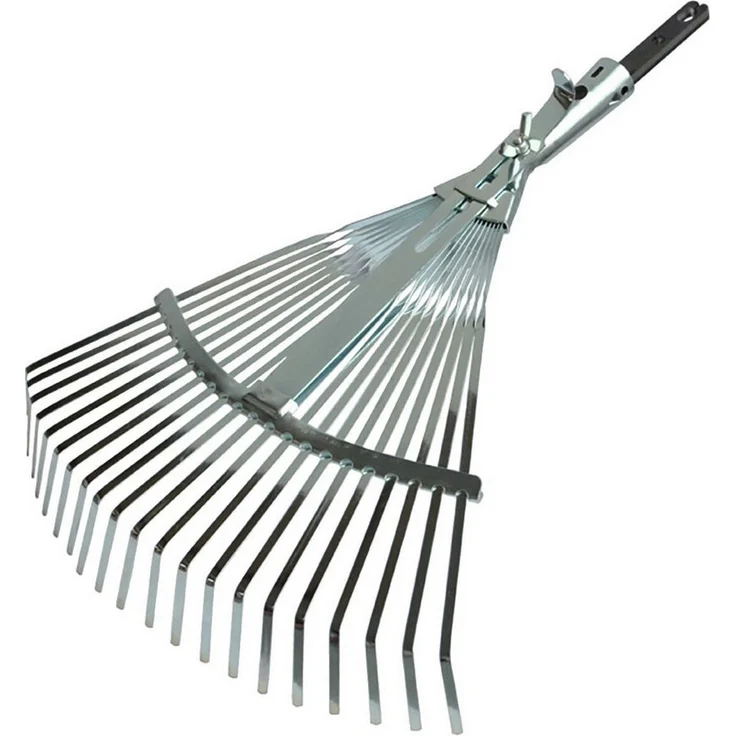 Polet Click Pro Fächerbesen 22ZK, verstellbarer Gartenrechen mit 22 Zinken und 410 mm Arbeitsbreite