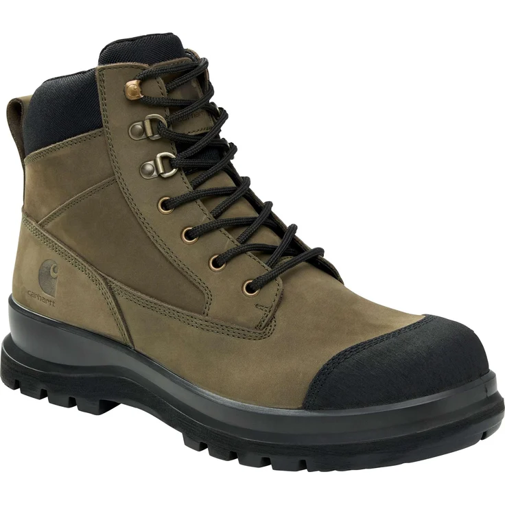 Carhartt F702923 Detroit Rugged Flexâ„¢ S3 6 Inch Zip Sicherheitsschuh, Moss, mit Glasfaser-Schutzkappe und Vibram-Außensohle