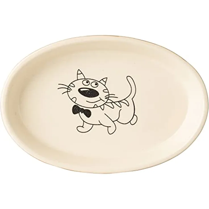 Nobby Katzen Keramik Schale oval hellbraun / beige 17 X 11 X 2,5 cm