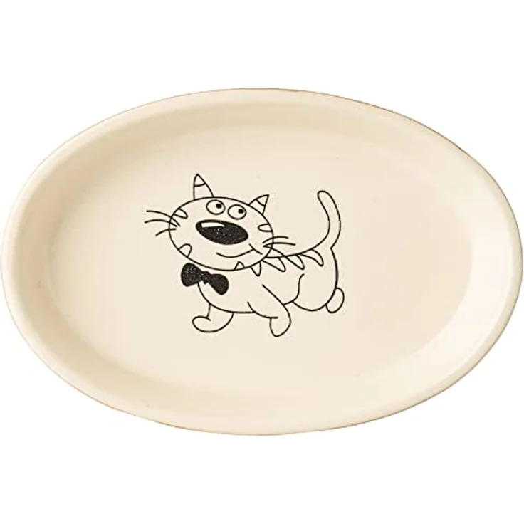 Nobby Katzen Keramik Schale oval hellbraun / beige 17 X 11 X 2,5 cm – Bild 1