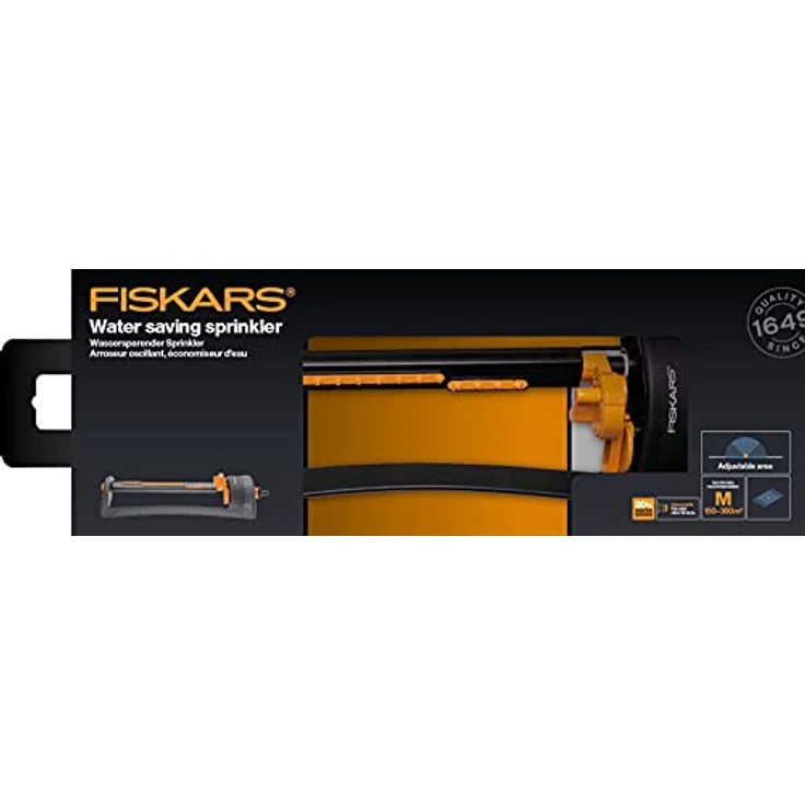 Fiskars Wassersparender Sprinkler, Rasensprenkler, Rasensprüher, Bewässerung, Kunststoff, Schwarz, Orange, 1023662 – Bild 9