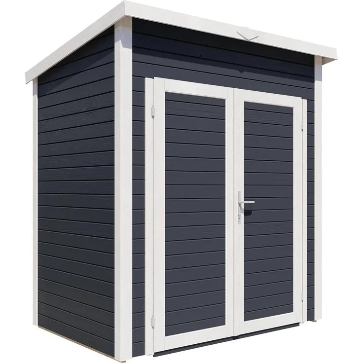Bertilo Gerätehaus Timmo 1, 19 mm anthrazit, Pultdach, 181x122 cm, robust und langlebig