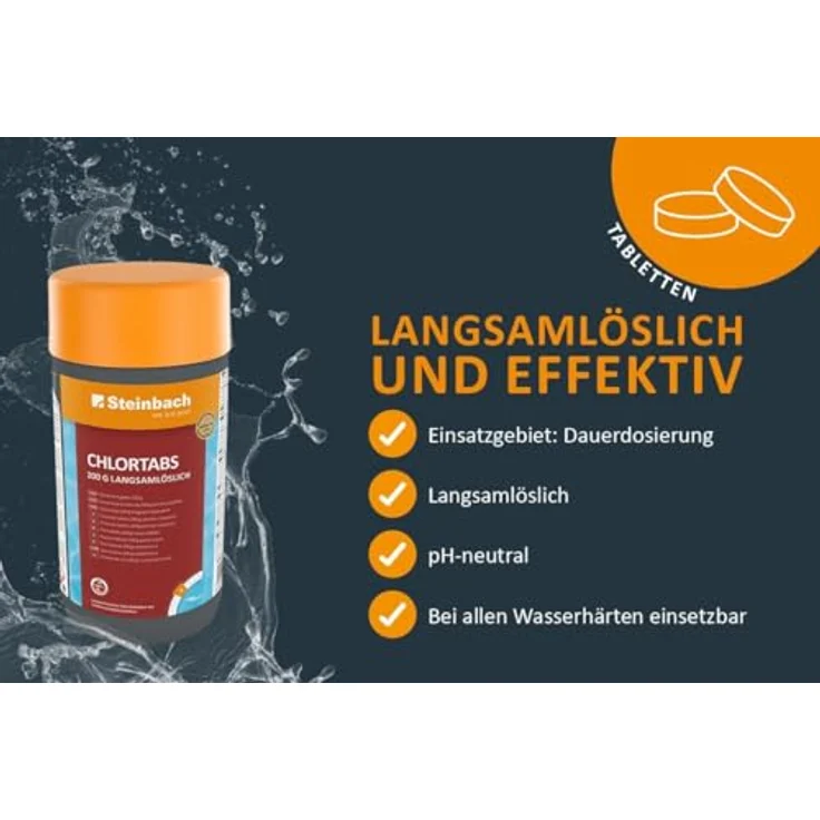 Steinbach Chlordosierschwimmer Mini Ø 12,5 cm mit Chlortabs 20 g, Poolpflege-Set für Dauerdosierung & Schockchlorung, ideal für kleine Pools & Whirlpools mit Dosierregler – Bild 2